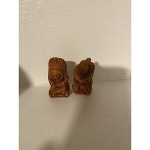 1948 Vintage Syroco Wood  Native American Salt & Pepper Shakers